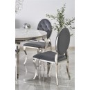 Стол обеденный HALMAR REGINALD белый мрамор/серебряный 120